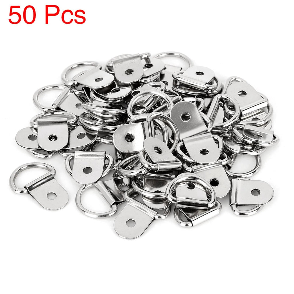 D Ring Tie Down Anchors Silver Tone 50pcs for Car Truck Trailer (Universal)