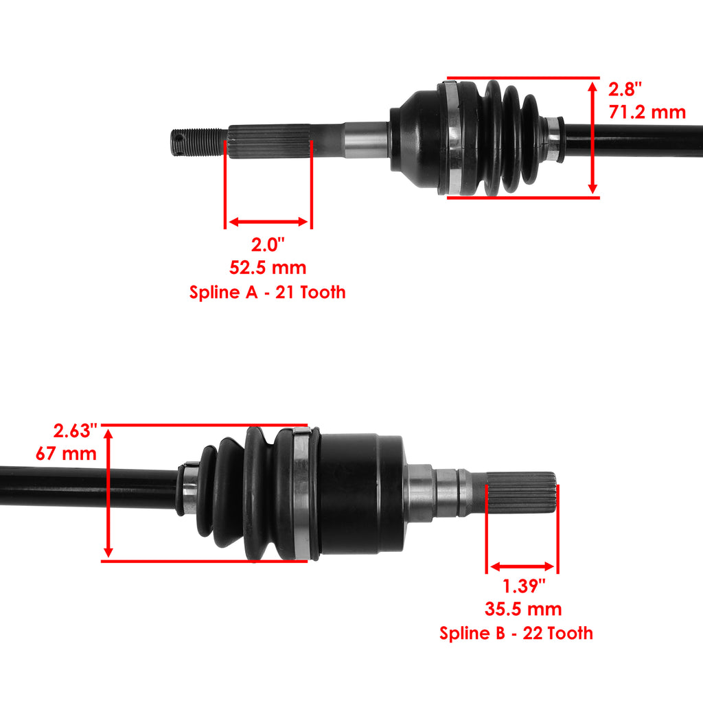 Front Right Complete CV Joint Axle Replacement for Kubota RTV900R (2004–2011)