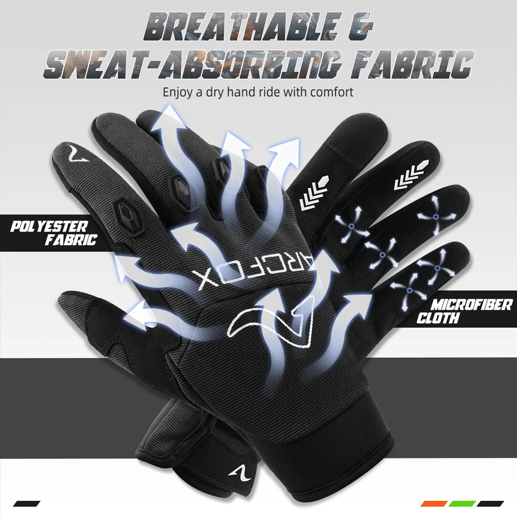 Touch Screen Full Finger Motorcycle Gloves for Cycling