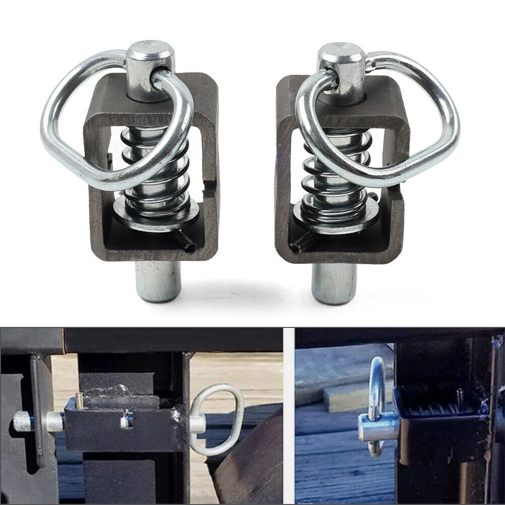Utility Steel Spring Trailer Gate Latch Lock Assembly 5/8" Weld-On