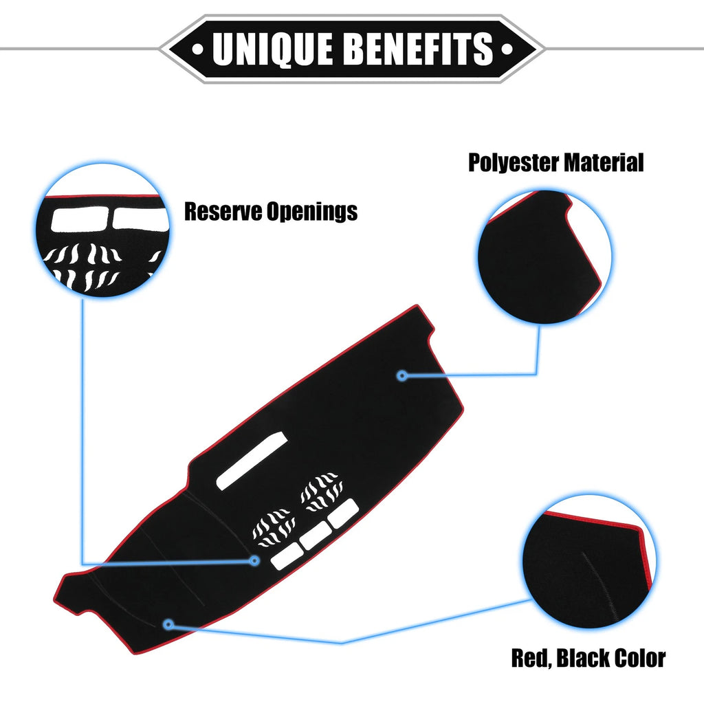 Dashboard Dash Cover Mat Protector Black Red for Mazda CX-5 KF (2016–2023)