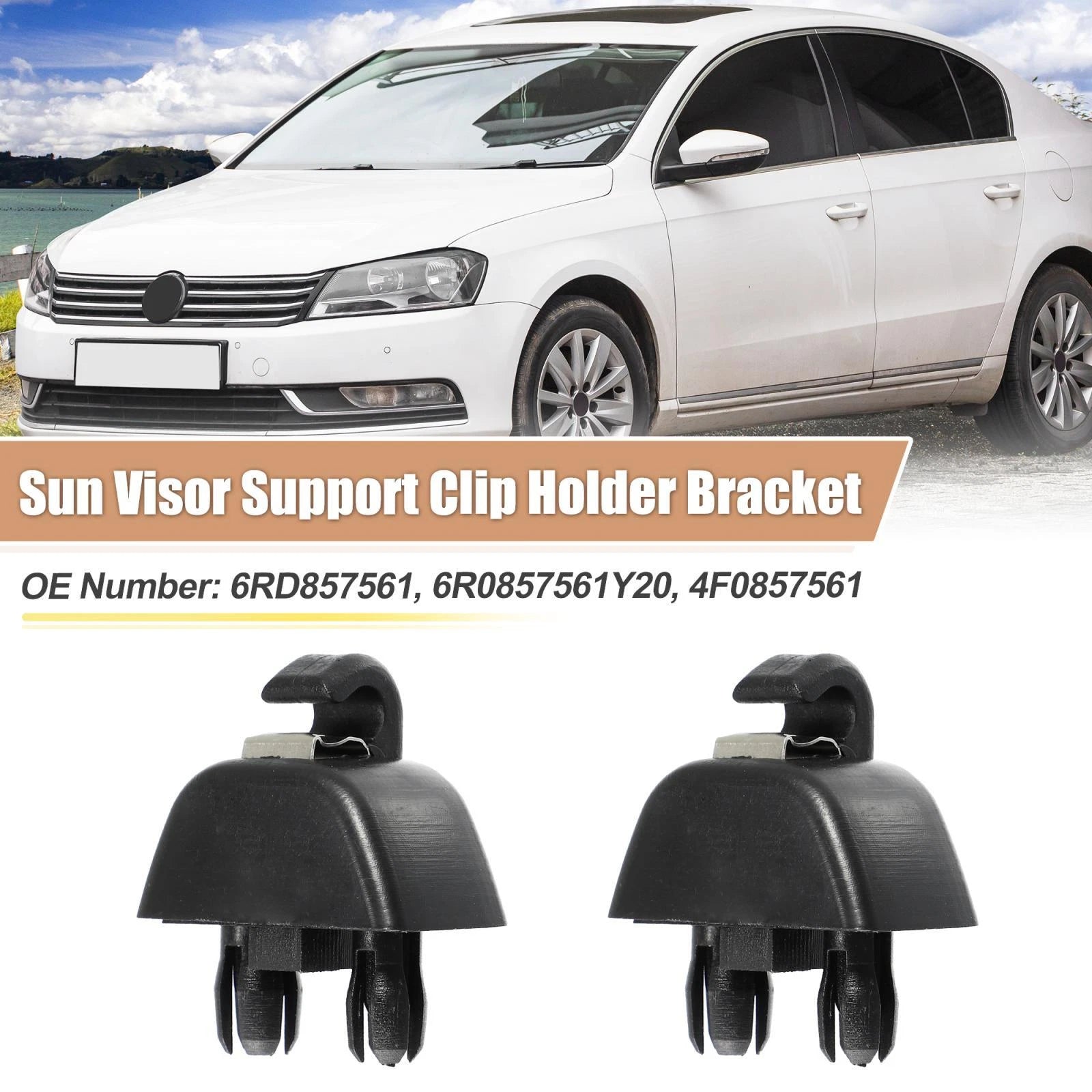 Sun Visor Support Clip Retainer Set for Audi A6 VW Passat (2005–2015)