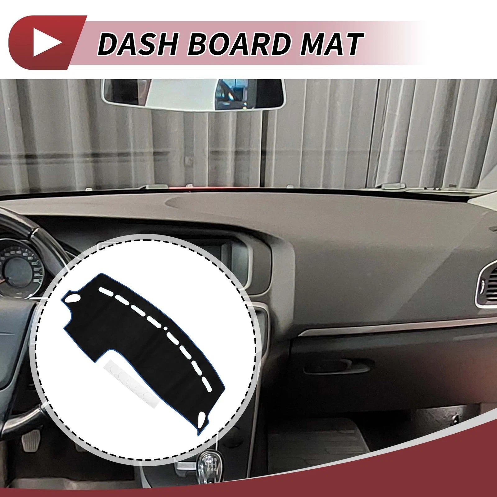 Dashboard Dash Cover Mat for Volvo V40 (2013–2017) Sun Protector Black Blue