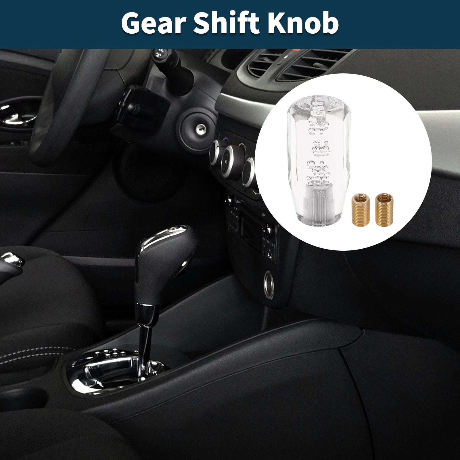 Shift Knob Set of 1 for Universal Vehicles (10cm Octagonal Crystal)