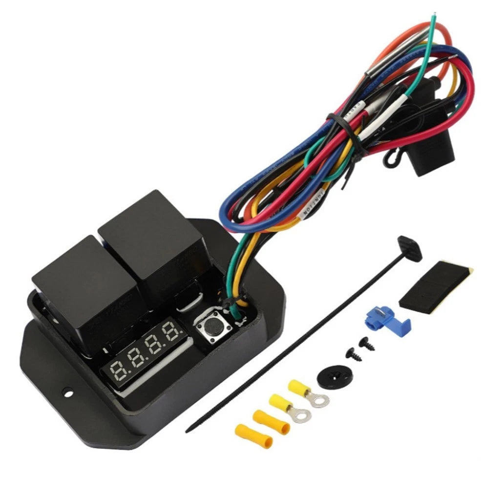 Digital Radiator Fan Switch Kit for Dual Fan Control (12V 24V) with LED Display