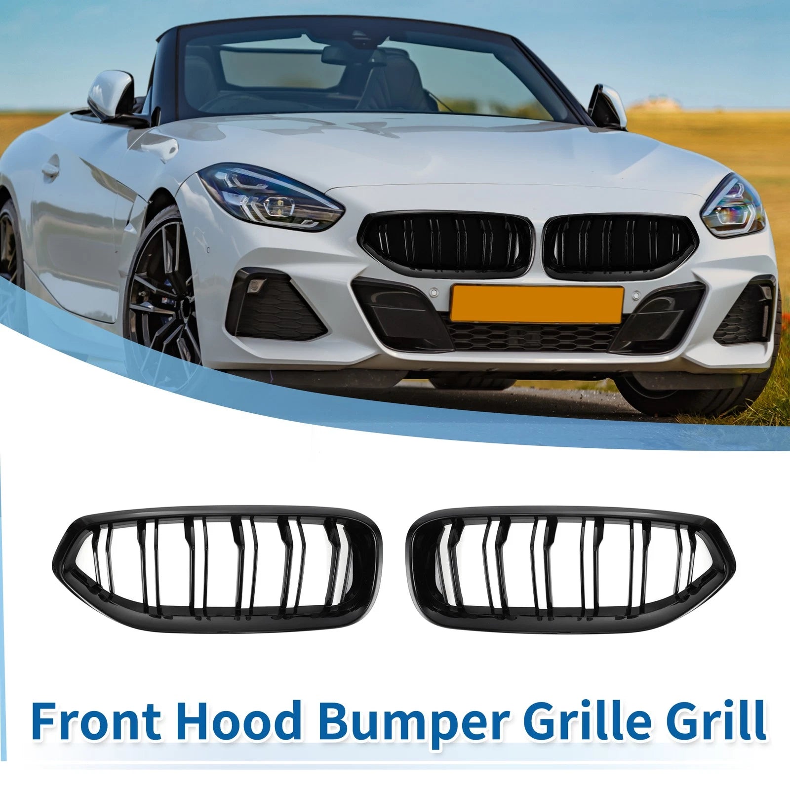Pair Front Upper Bumper Grille Grill for BMW Z4 G29 (2018–2024) Double Slat
