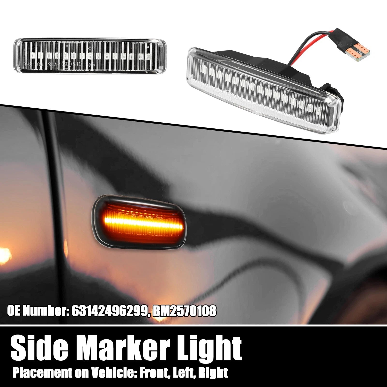 LED Side Marker Lights Pair with Signal for BMW (2010–2019)