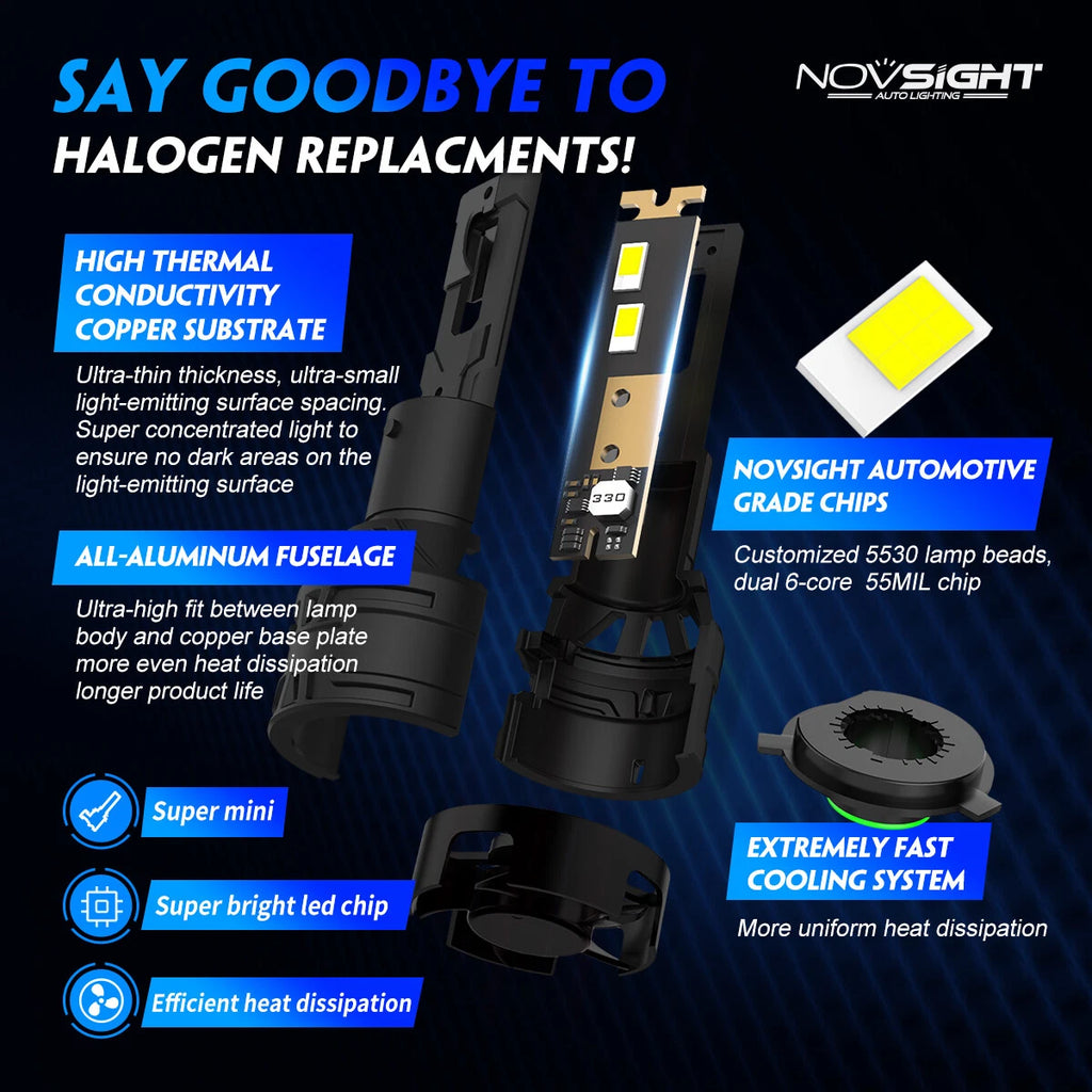 2X 9003 LED Headlight Bulbs for
