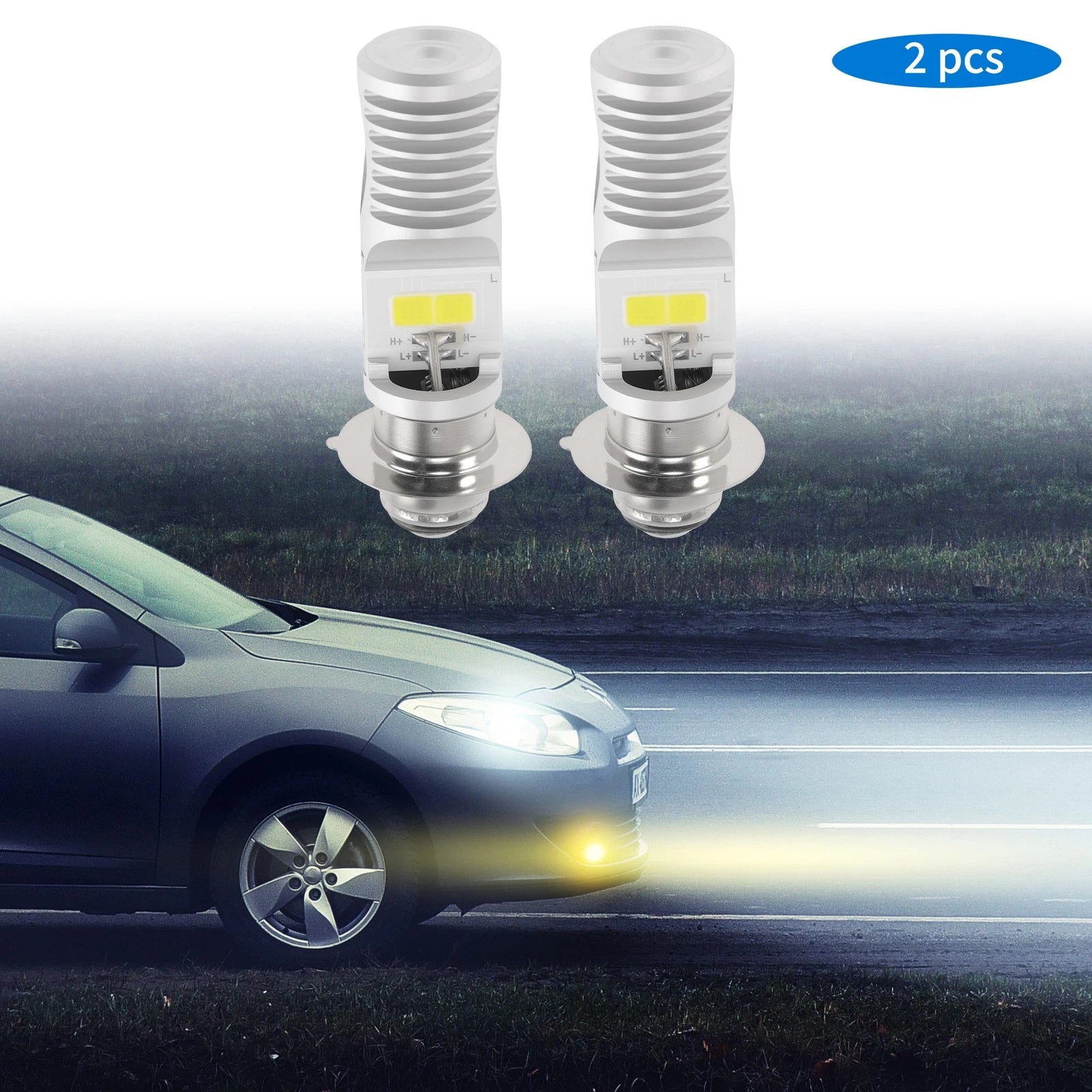H6M LED Light Bulbs for Auto (1800lm, 6000K Cold White)