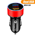 Dual USB QC3.0 Car Cigarette Lighter Socket Phone Charger Adapter with LED Display