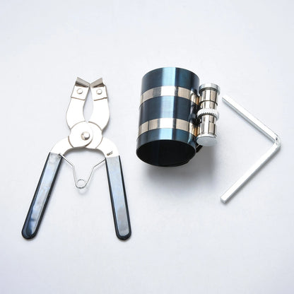 Piston Ring Compressor Tool Set with Pliers & Wrench for Engine Rebuild