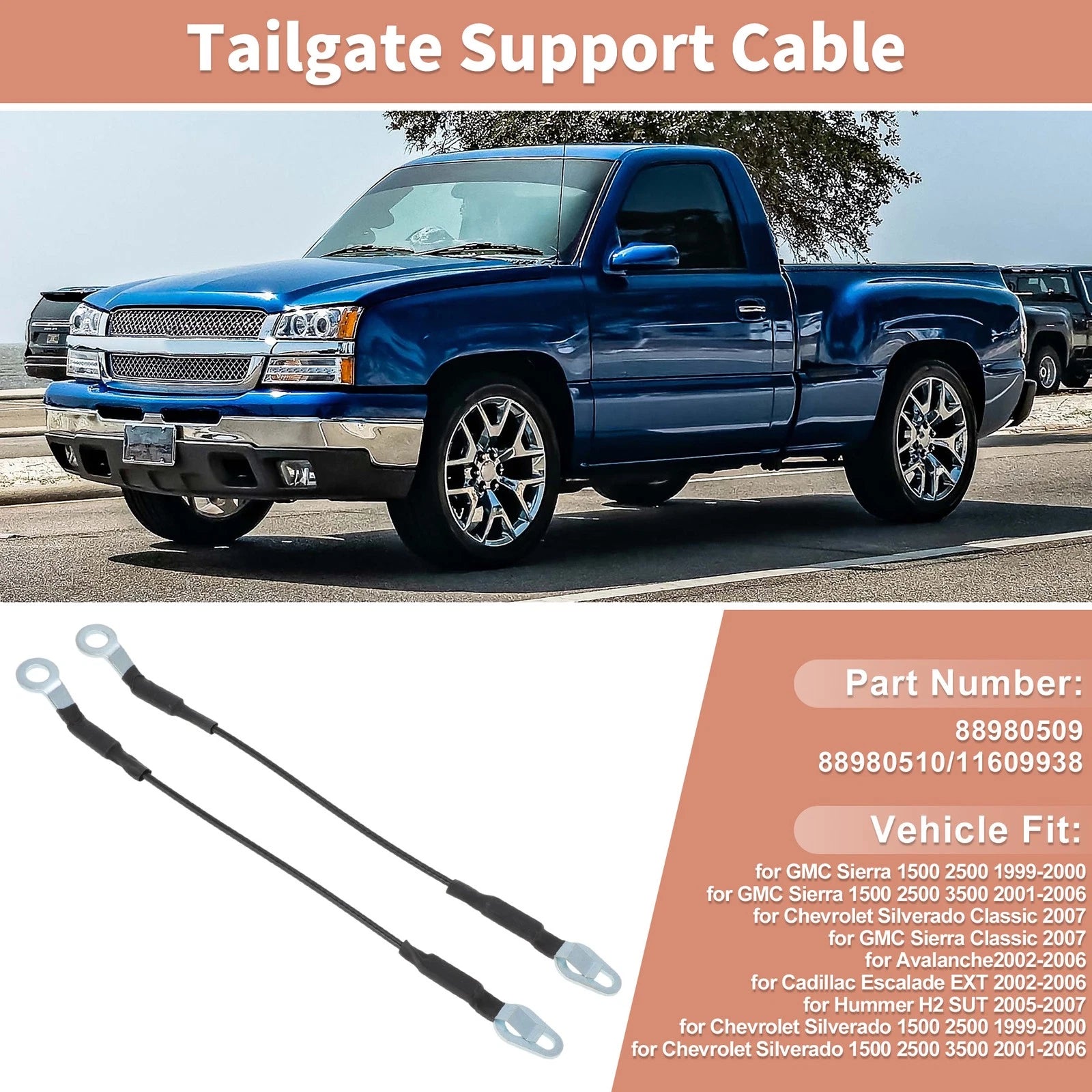 Tailgate Support Cable Replacement for Chevrolet Silverado (2014–2018)