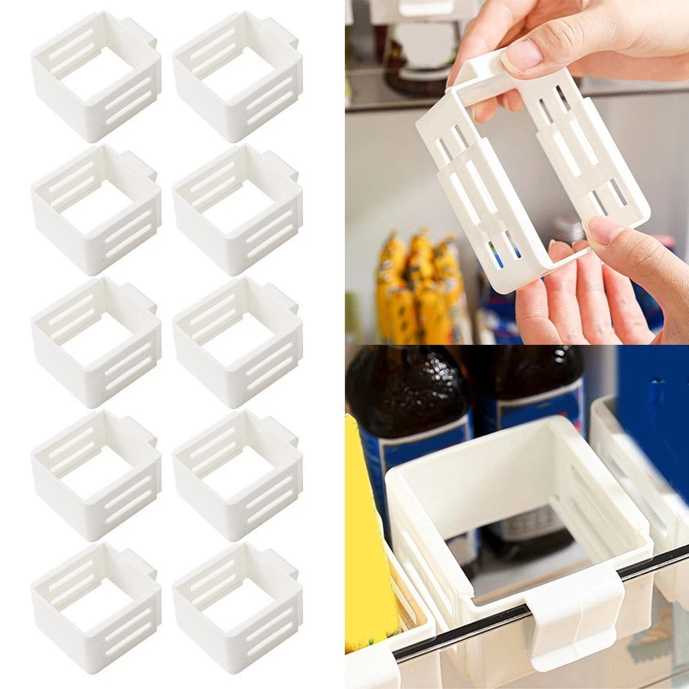 Pack of 10 Retractable Organizers for Refrigerator Storage