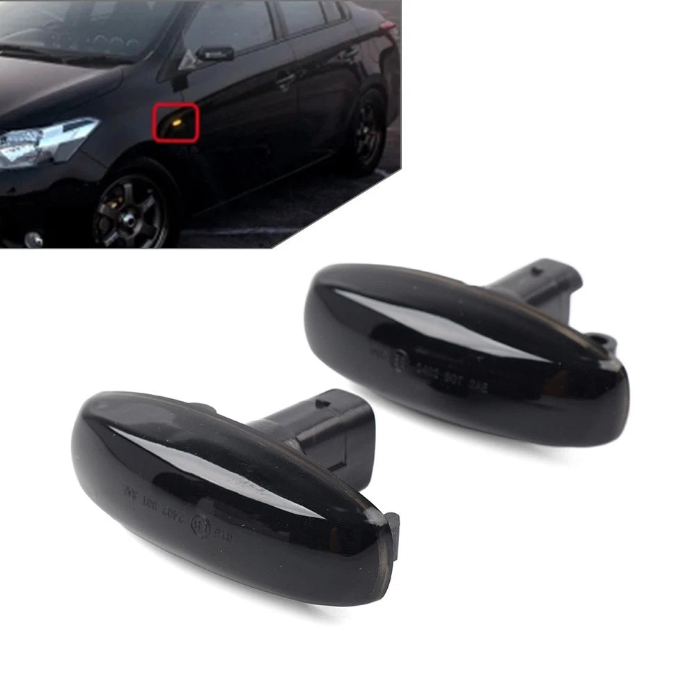 Dynamic Side Marker Turn Signal Light for Toyota Vios Yaris (2014–2019) Black
