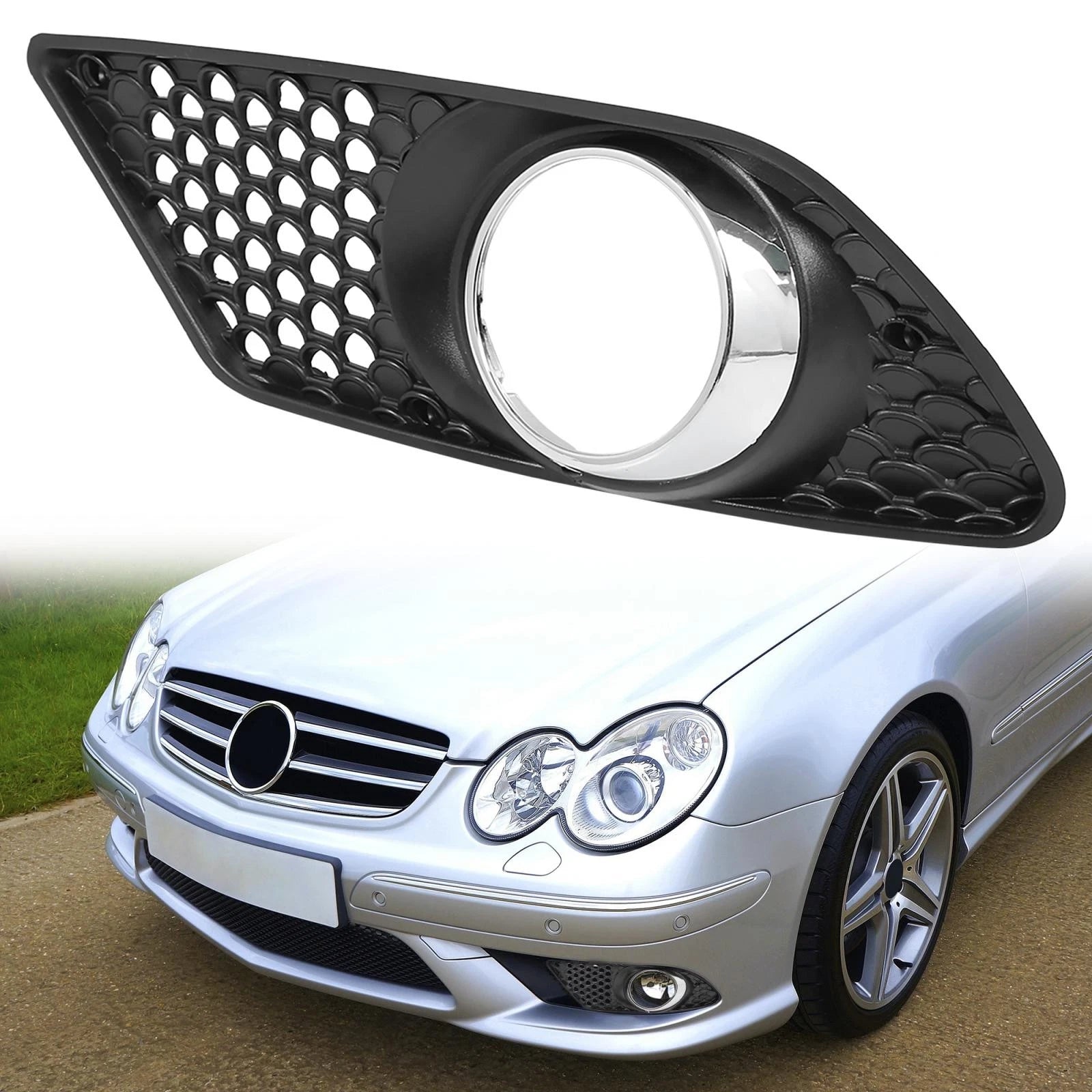 Left Side Fog Light Grille Cover Replacement for Mercedes-Benz C300 (2008–2014)