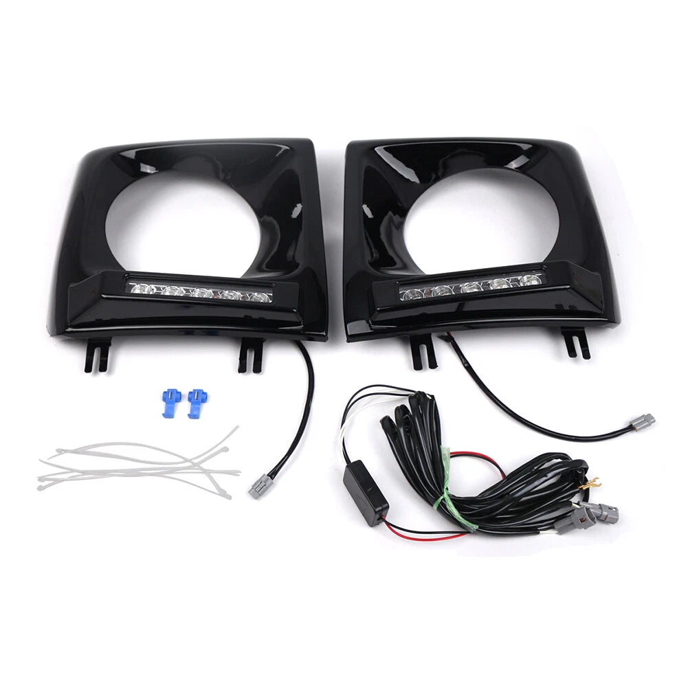Glossy Black Daytime Running Lights Headlight Bezel For Benz G-Class W463 90-18