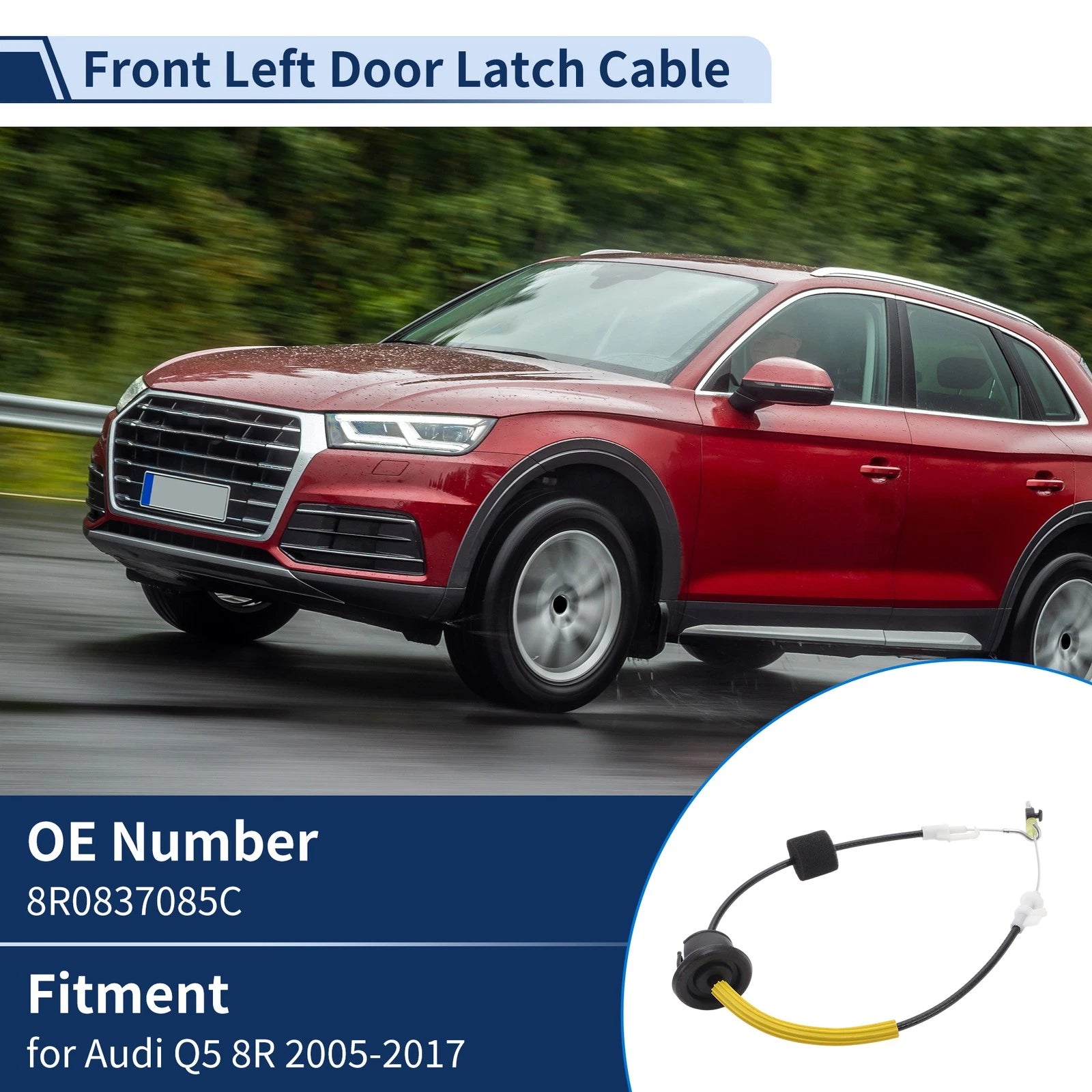 Door Latch Cable Replacement for Audi Q5 (2005–2017) Front Left
