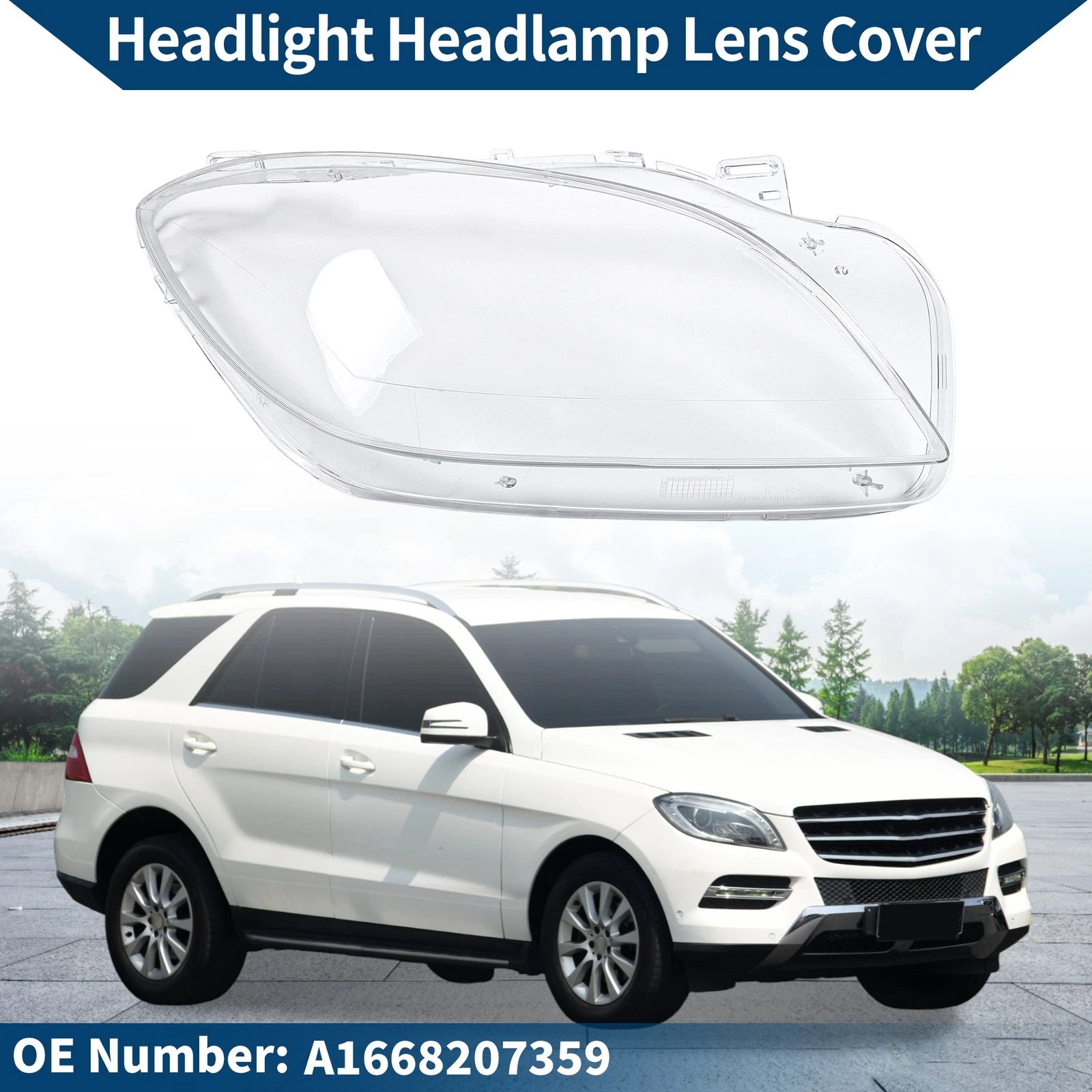 Front Right Headlight Lens Cover for Mercedes-Benz ML350 (2012–2015)