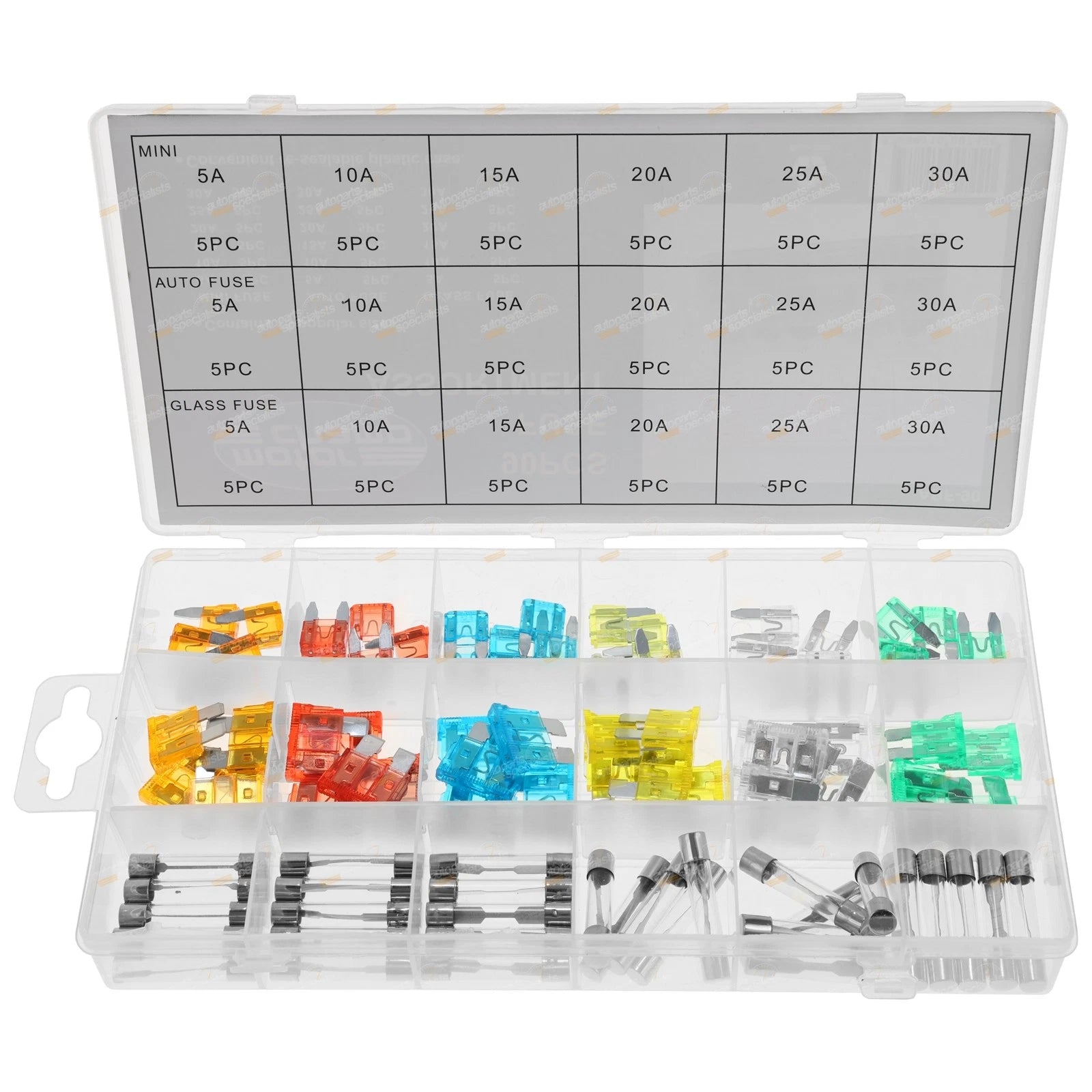90pc Fuse Assortment Kit for Auto & Glass (Various Sizes)