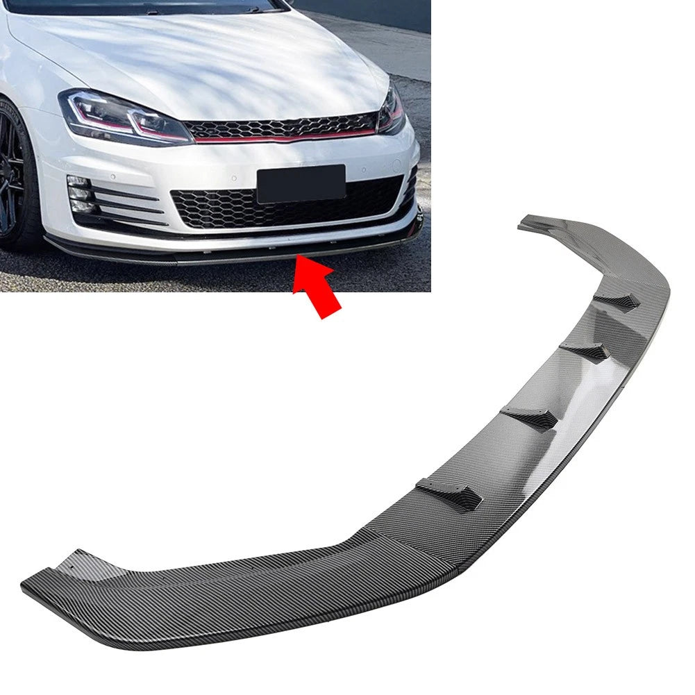 Front Bumper Splitter Spoiler Lip for VW Golf MK7 R R Line (2013–2016)