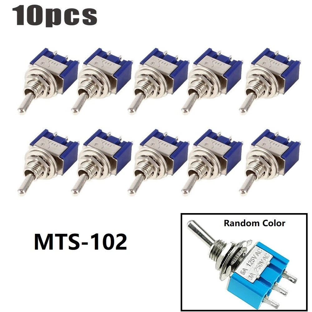 10pcs SPDT 3-Pin ON-ON Toggle Switch for Mini (MTS-102)