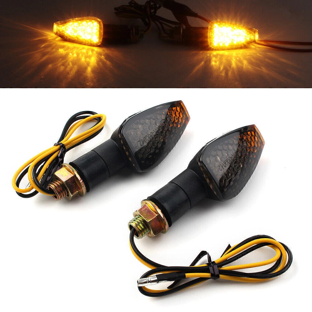 14 Turn Signal Indicators Blinkers Lights Black Mini Motorcycle Universal