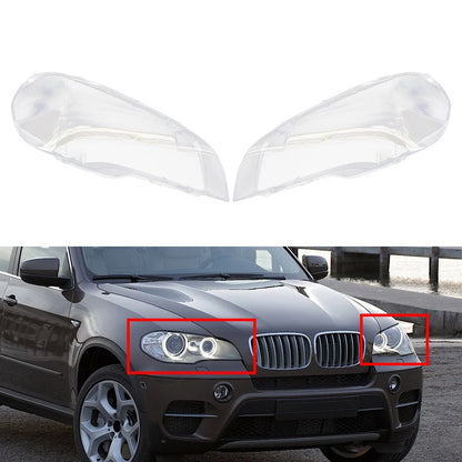 2X Front Headlight Lens Cover for BMW X5 E70 (2007–2013) Clear