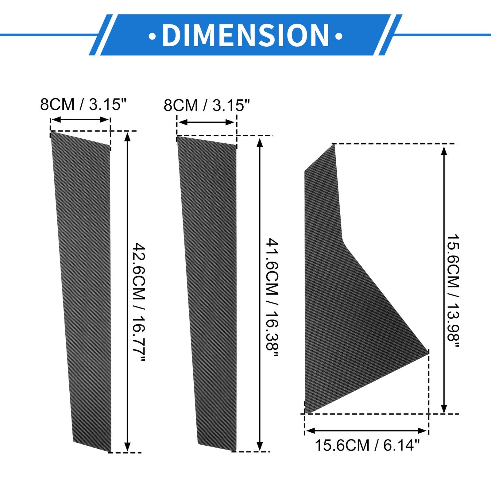 6 Pcs Door Pillar Window Trim Replacement for Hyundai Genesis (2015–2019)