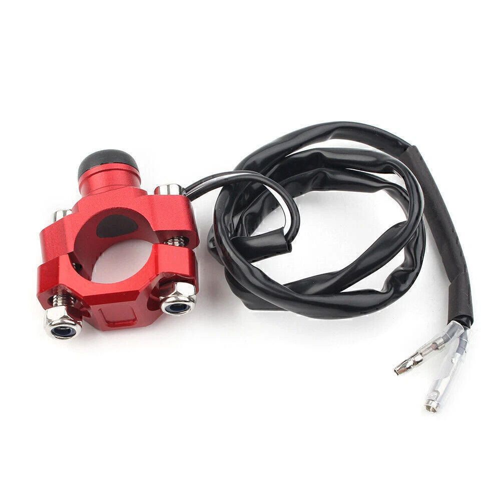 Rotating Bar Clamp Start Stop Switch Button for Universal 7/8" Handlebar Red