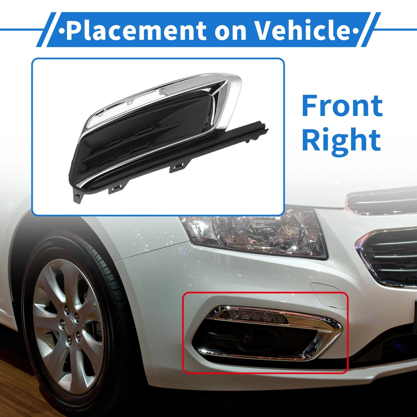 Front Right Fog Light Grille Replacement for Chevrolet Cruze (2015–2016)