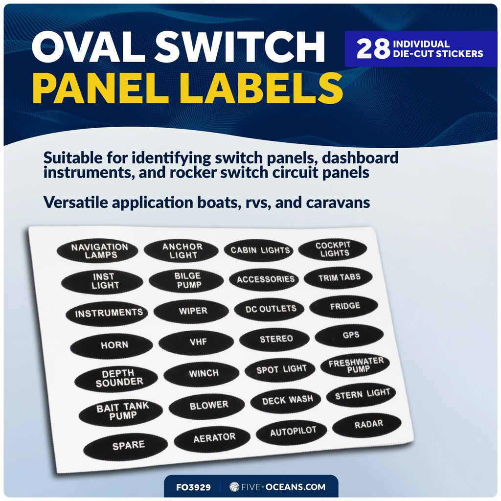 28 Pcs Boat Switch Panel Labels for Five Oceans (FO3929)