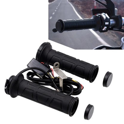 1 Pair 22MM 7/8" Motorcycle Electric Hot Handlebar Grips Adjustable Black