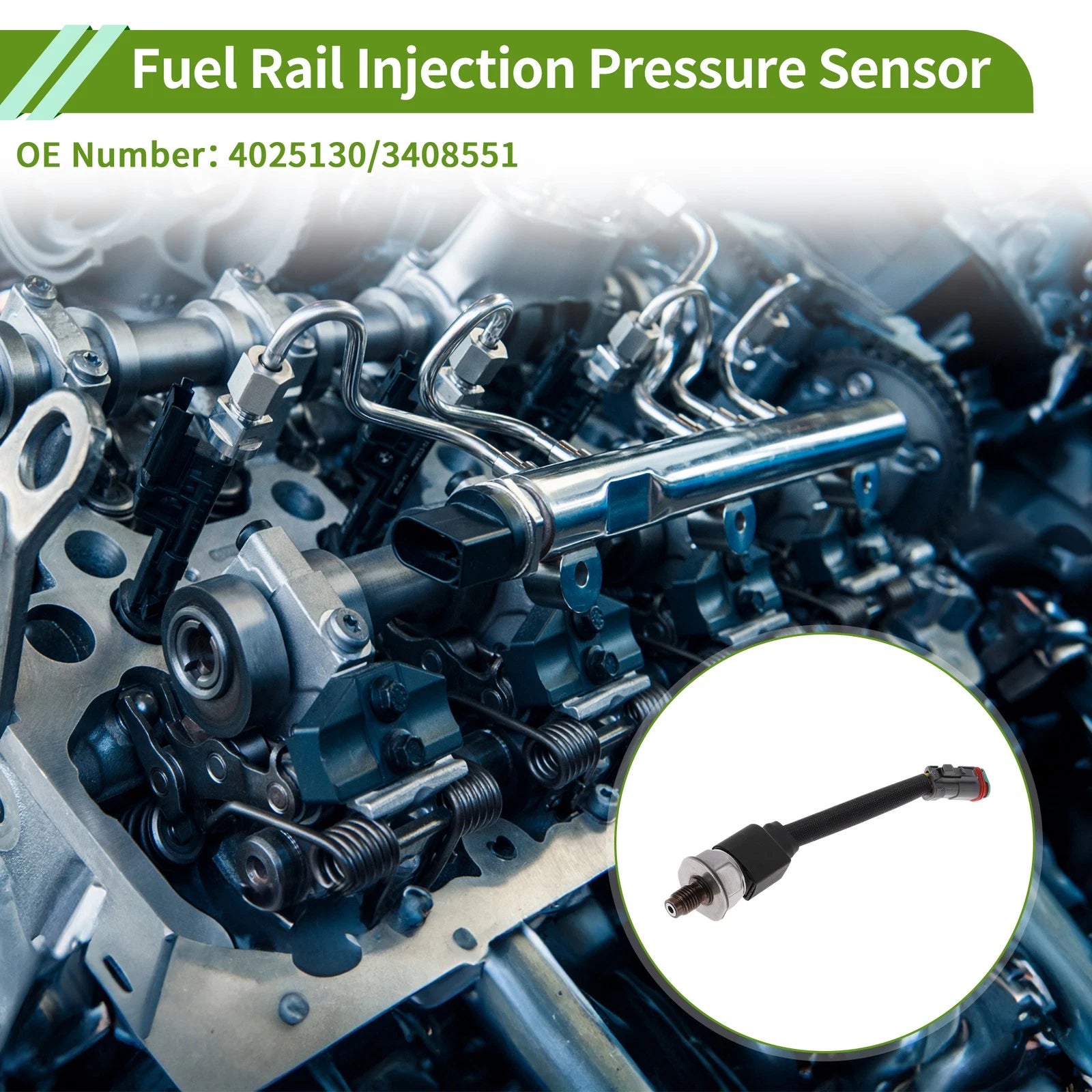 Fuel Injection Pressure Sensor with Line for Dodge Ram 2500 (2011–2018)