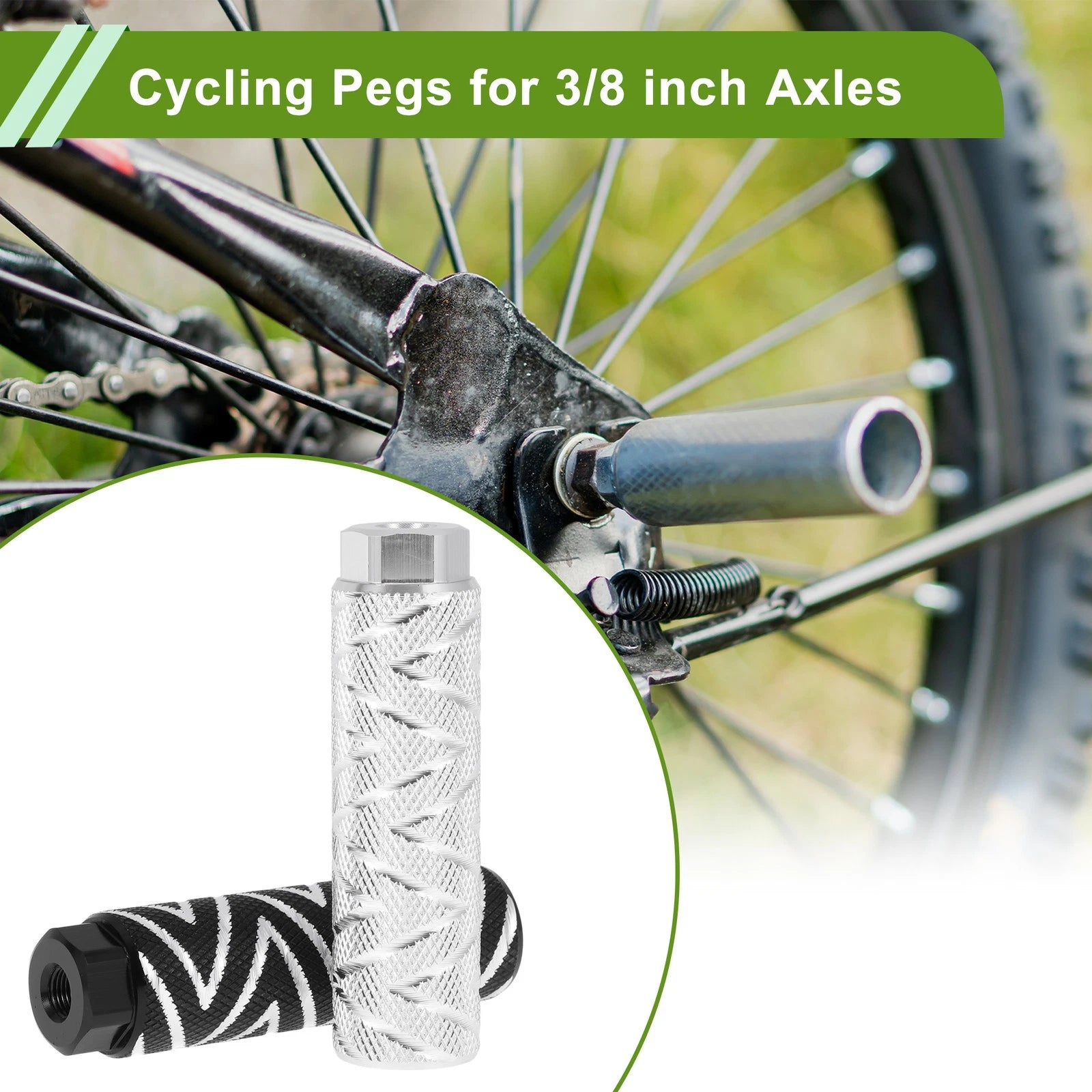 Bike Pegs Set 100mm Wave Texture for 2 Wheelers (Universal) (2001–2026)