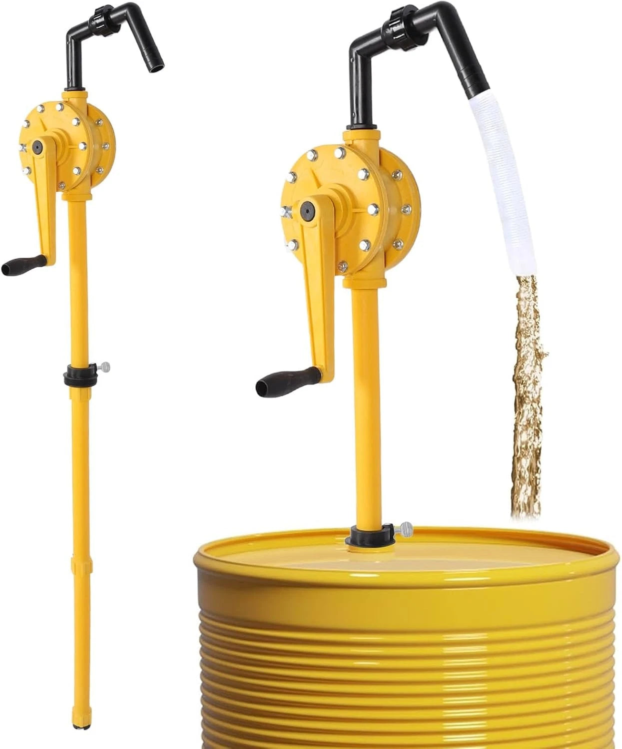 55 Gallon Hand Rotary Drum Pump for Diesel Fuel Oil Transfer