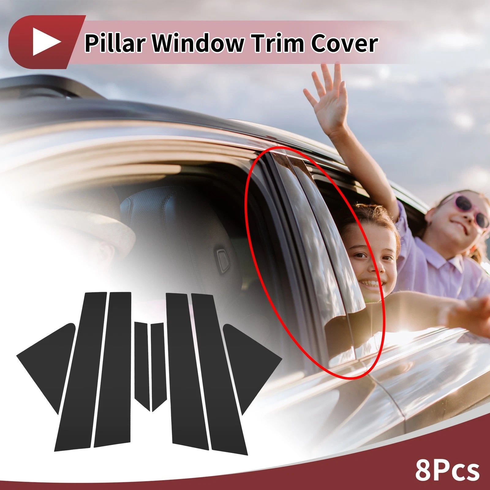 Door Pillar Window Trim Replacement for Hyundai Verna (2008–2016) Black