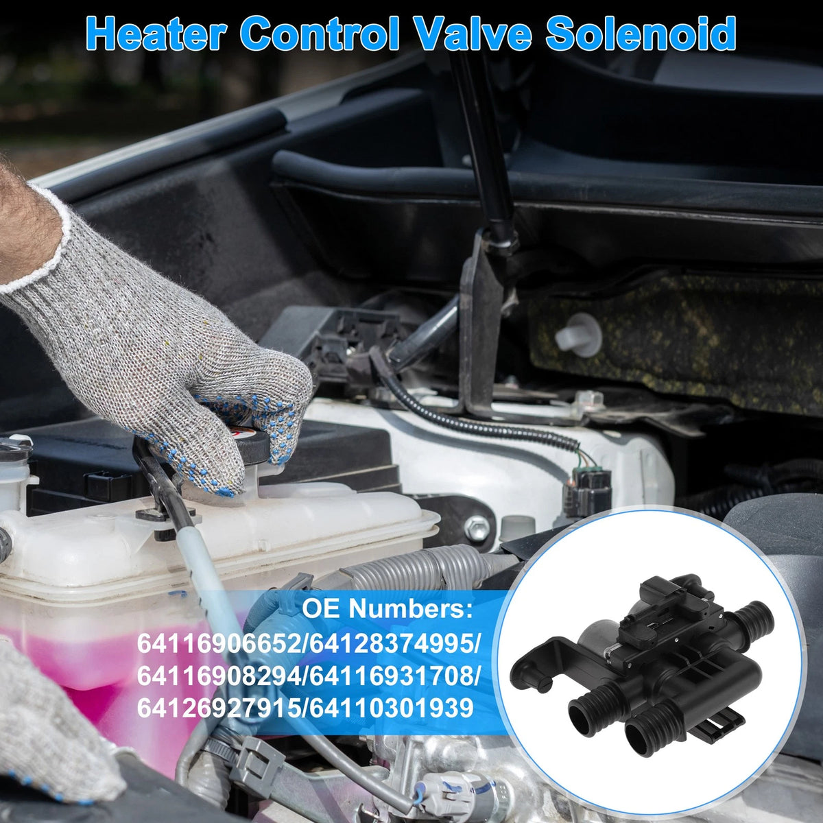 Heater Control Valve for BMW 525i (2004–2007) Replace 64116906652/64128374995