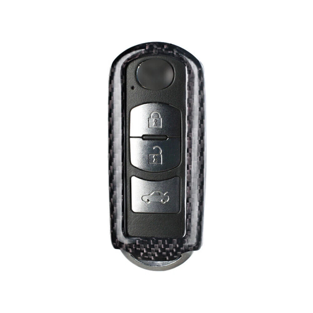 Remote Key Shell Cover for Mazda 3 5 6 CX-3 CX-9 CX-5 (Carbon Fiber Black)