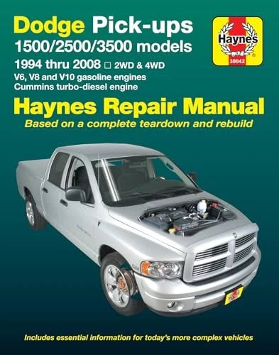 Haynes Repair Manual for Dodge Pick-ups 1500 2500 3500 (1994–2008)