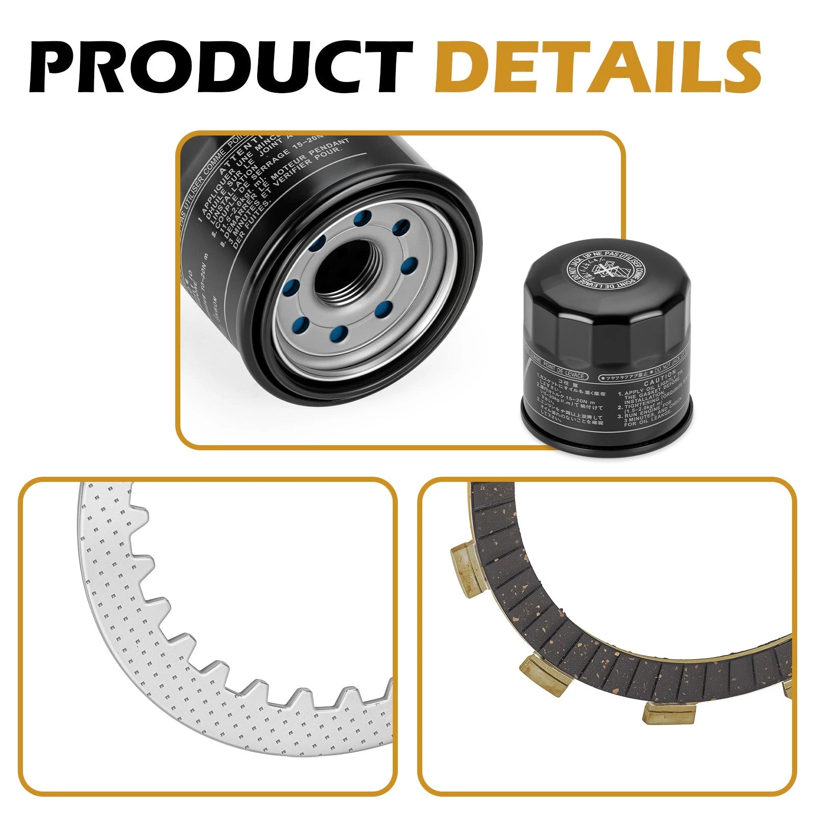 Clutch Friction Steel Plates & Gasket Oil Filter for Kawasaki Vulcan VN800 VN900 (1996–2009)