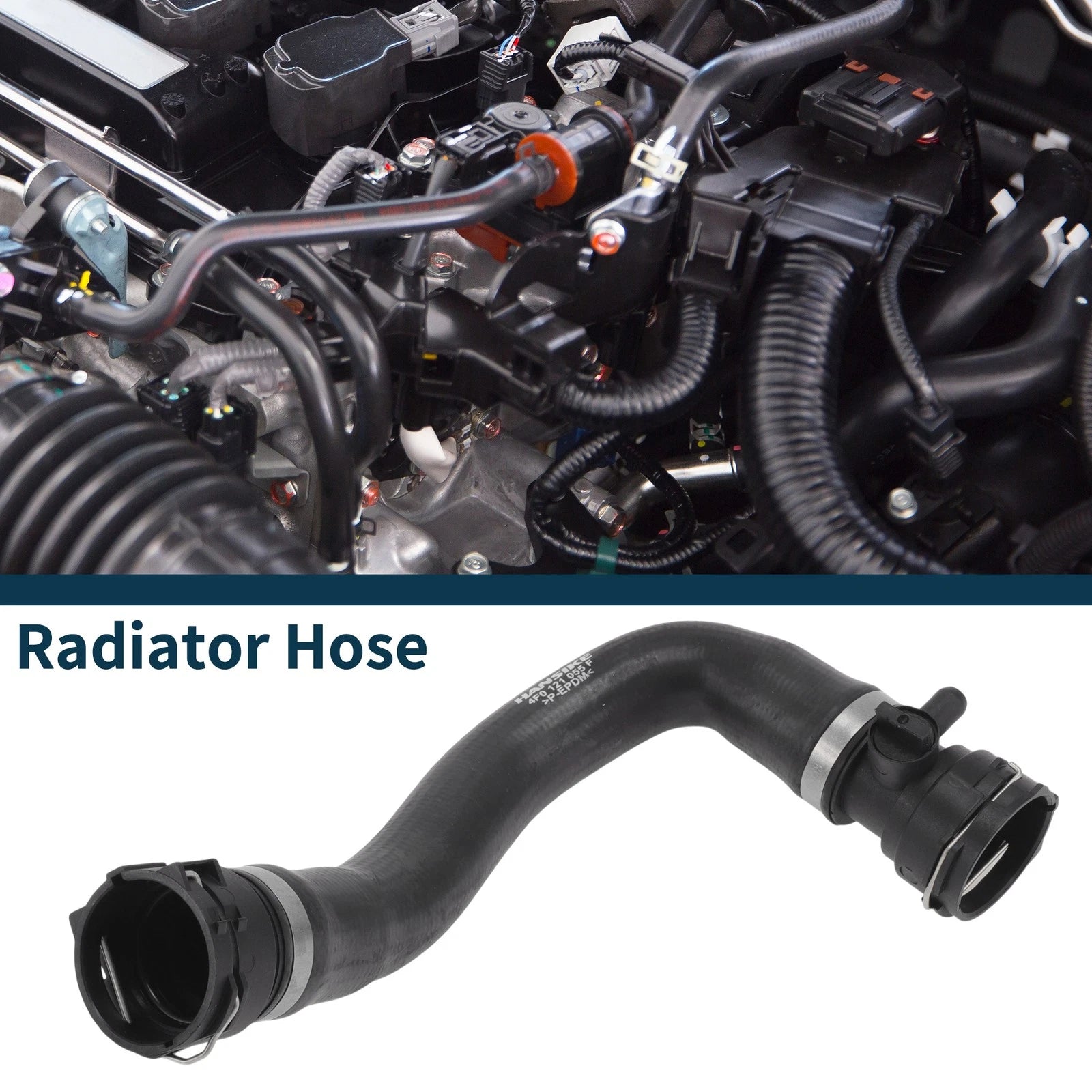 Radiator Hose Replacement for Audi A6 3.2L V6 (2006–2011) Black Rubber