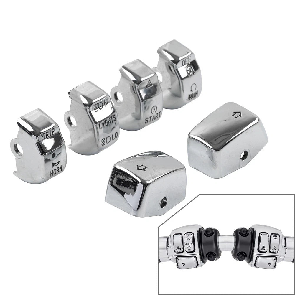 6x Hand Control Switch Housing Button Caps for Harley Sportster Road King (1996–2013)