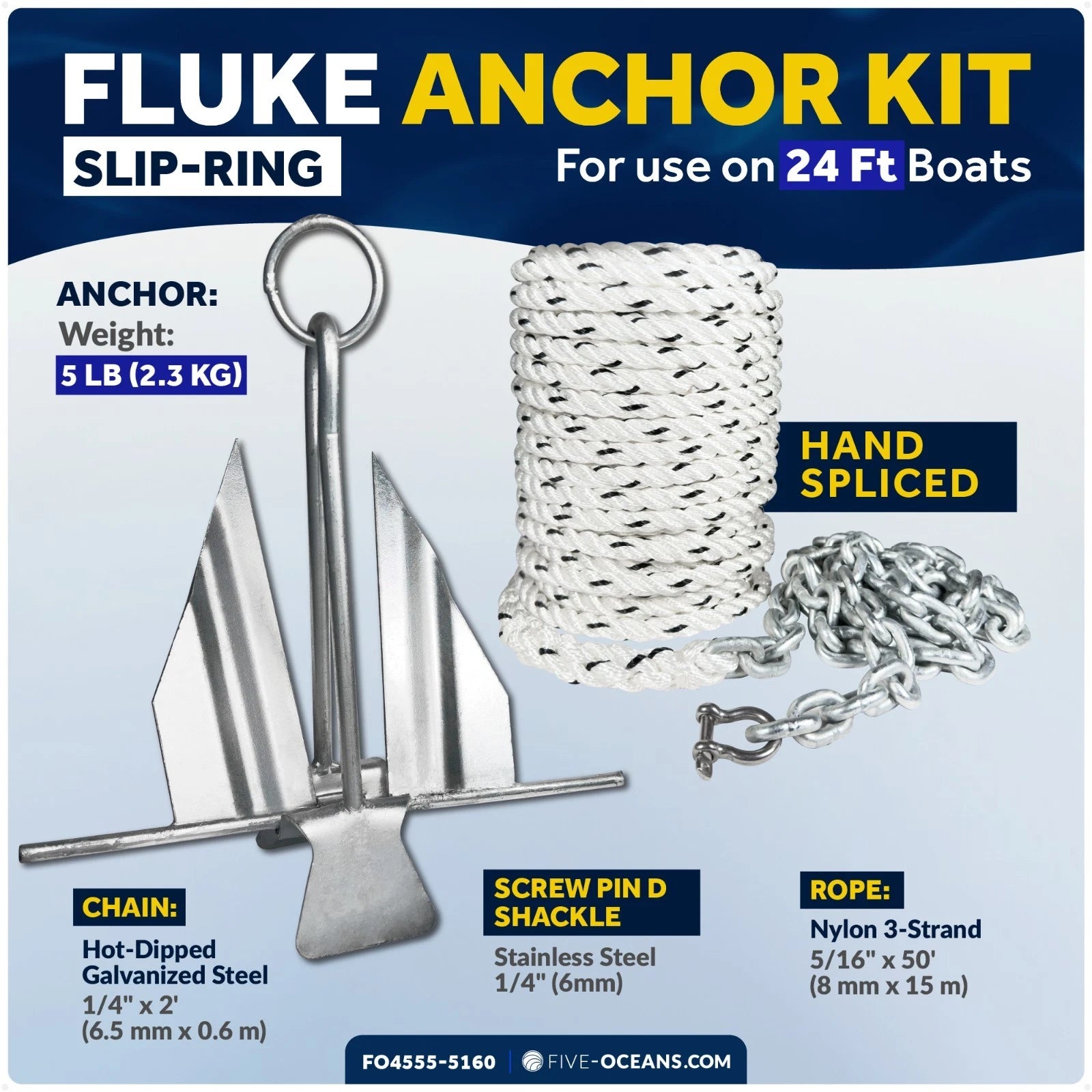 Fluke Anchor Kit for Slip-Ring Boat (5 lb)