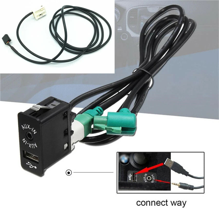 USB AUX IN Wire for BMW E60 E61 E63 E64 E87 E90 E70 F25 F01 F02 F03 (2007–2013)