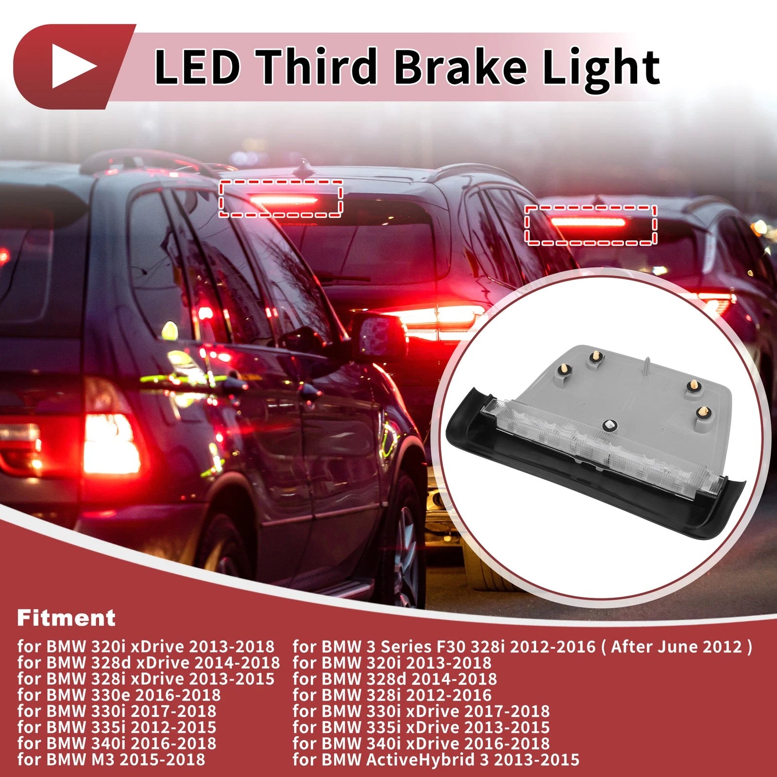 Third Brake Light LED Lamp Replacement for BMW 3 Series F30 (2012–2019)