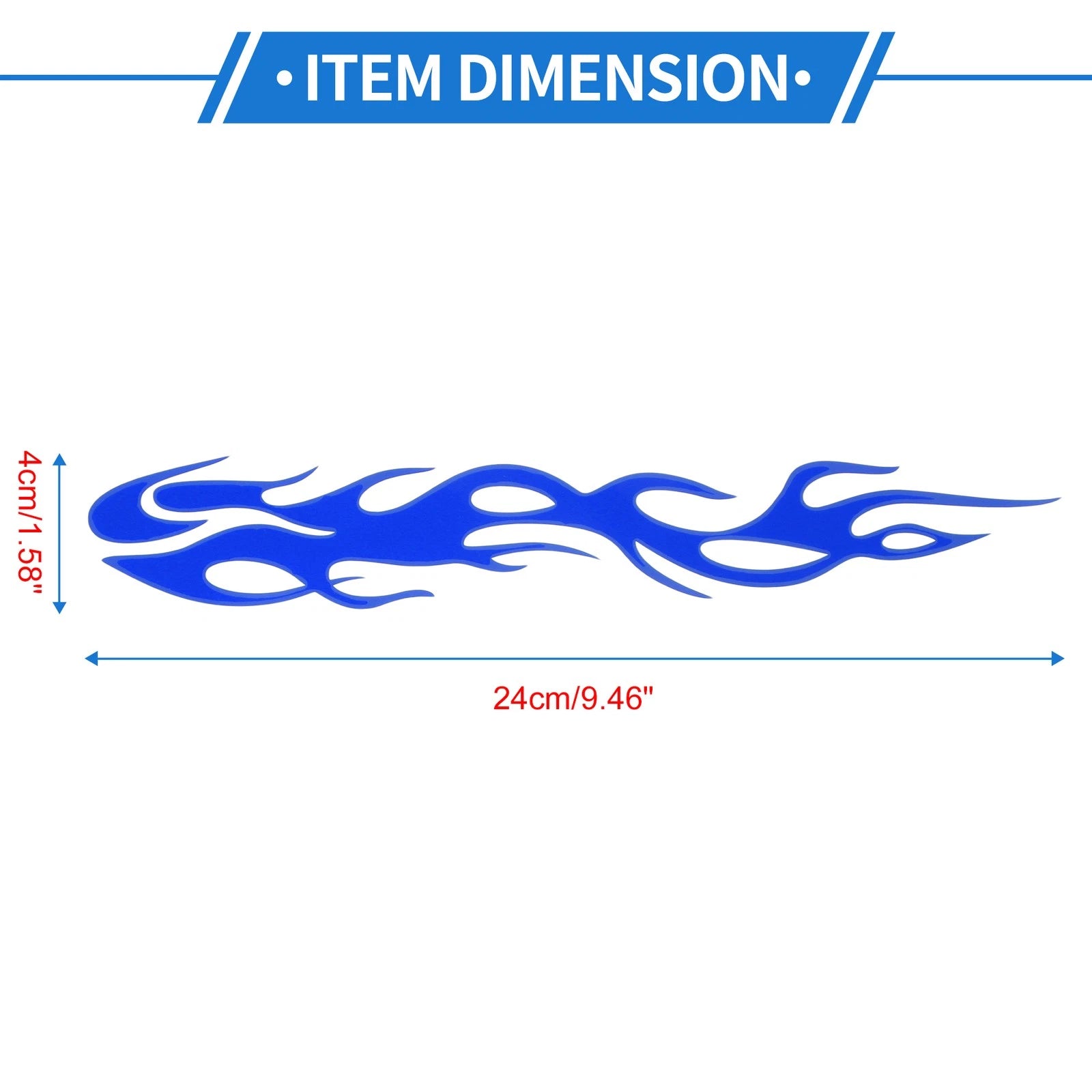 Reflective Bumper Decal for - Blue Flame Design