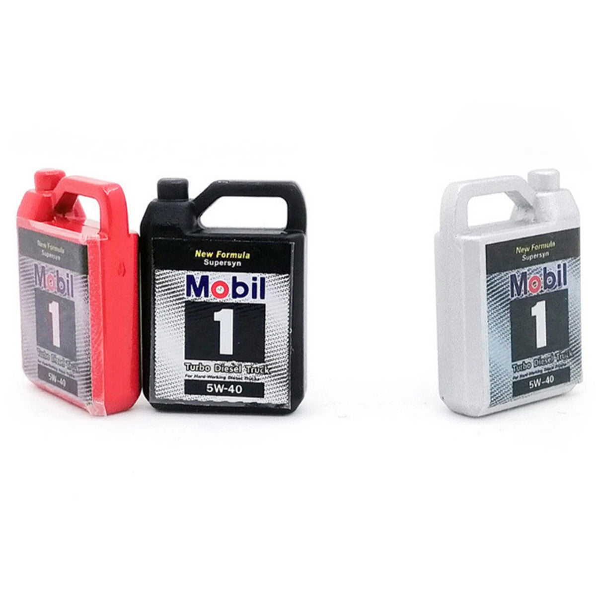 Miniature Oil Bottle for 1/10 Scale RC Car (Black/Red/Silver)