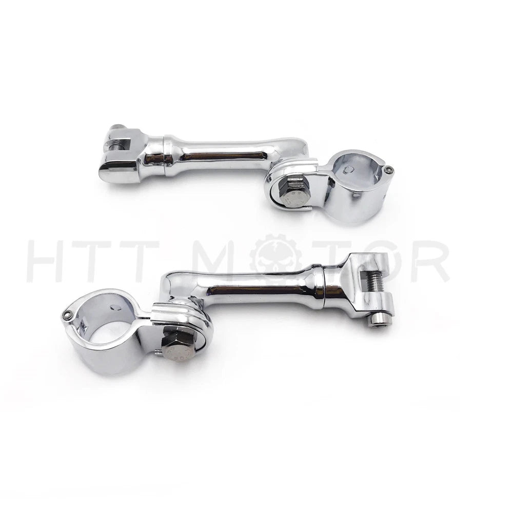 Chrome Engine Guards for Harley (1.25" Clamp, Longhorn Offset Foot Pegs)