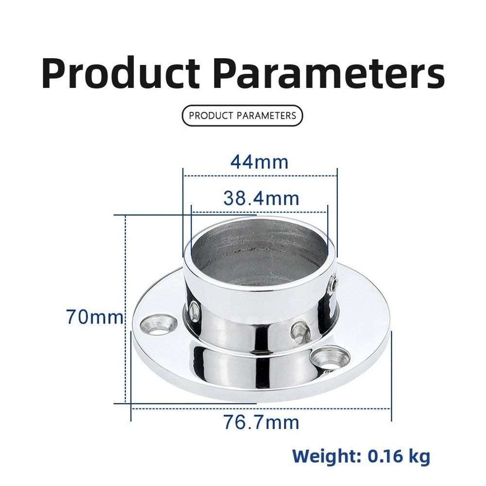 90 Deg Rail Fitting for Boat Deck Mount 38mm Pipes (316 Stainless Steel)