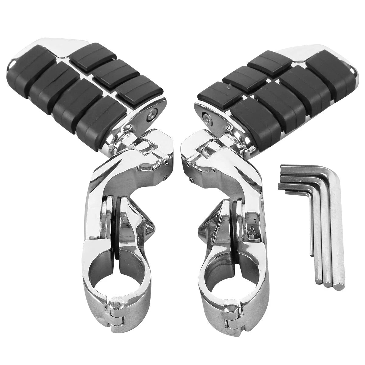 1 1/4" Chrome Highway Foot Pegs for Harley